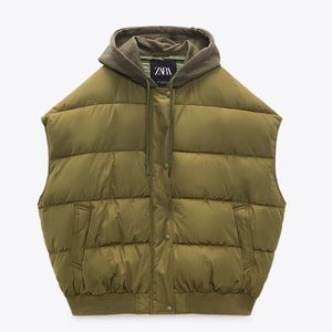 NWT Zara Water Repellent Puffer Vest Size  XS